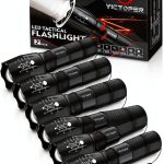 Victoper Tactical Flashlight 6-Pack Black LED Adjustable Focus-0