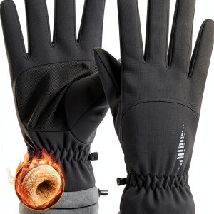 RIVMOUNT Winter Cycling Gloves Black Waterproof Touchscreen-0