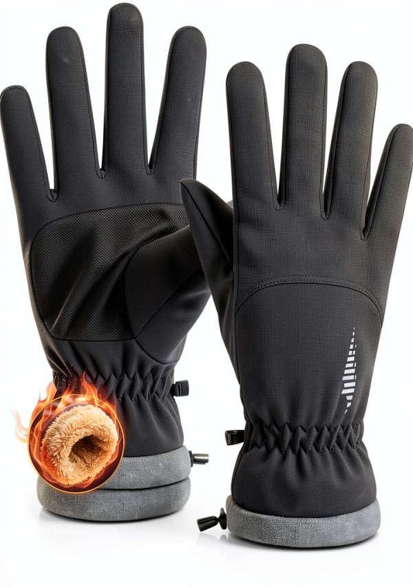 RIVMOUNT Winter Cycling Gloves Black Waterproof Touchscreen-0