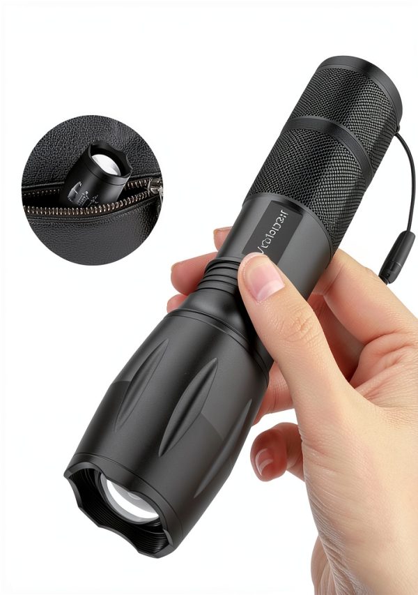Victoper Tactical Flashlight 6-Pack Black LED Adjustable Focus-5