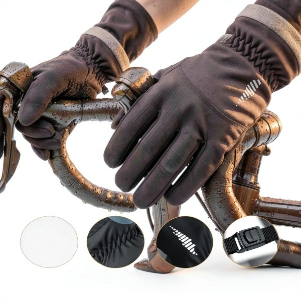 RIVMOUNT Winter Cycling Gloves Black Small Size Thermal Waterproof-4