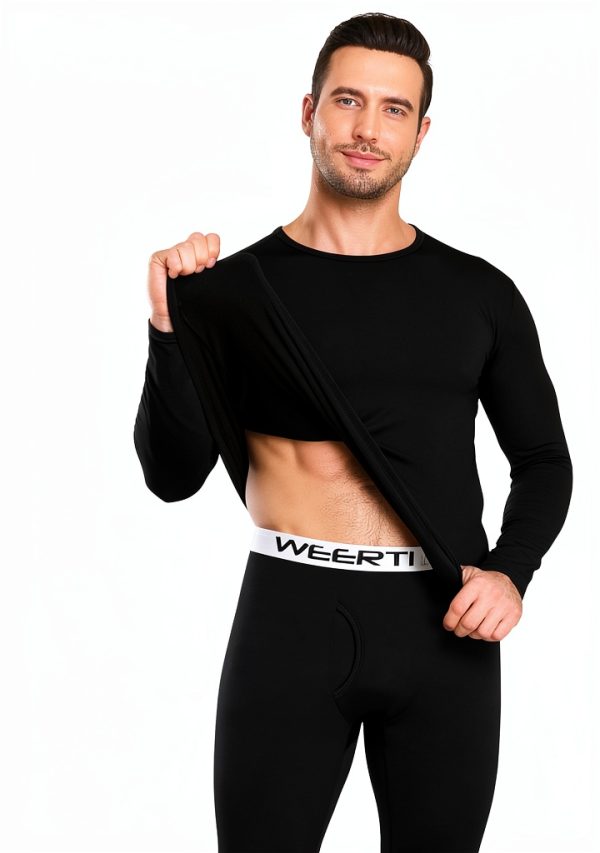 WEERTI Men's Thermal Underwear Set Long Johns Fleece Base Layer-1