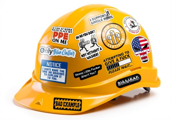 123 PCS Hard Hat Stickers (Dirty) for Tool Box, Helmet, Funny Stickers for Adults, Prank Meme Vinyl and Waterproof Decals for Mechanics, Electricians, Union, Oilfield, Military, Construction, Welders-7